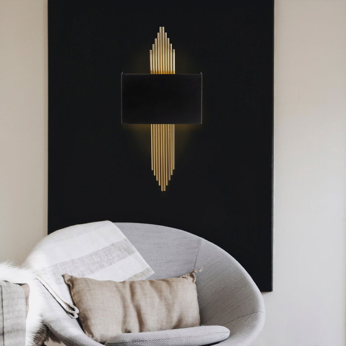 Opviq Lámpara de pared moderna Negro y Oro